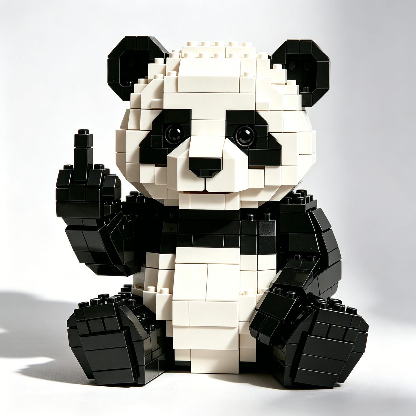 Cute "Middle Finger" Panda Building Set