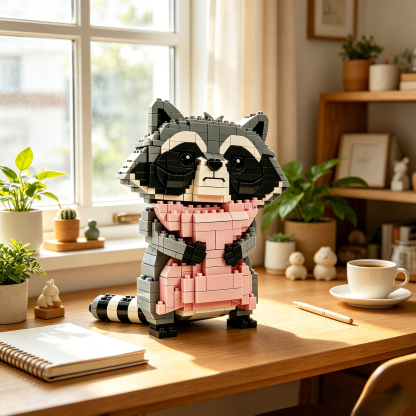 Sleepy Raccoon Building Block Set