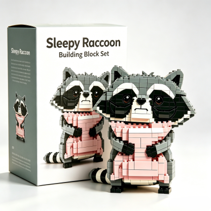 Sleepy Raccoon Building Block Set