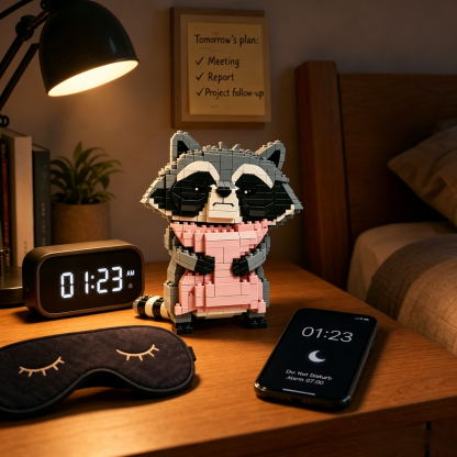 Sleepy Raccoon Building Block Set