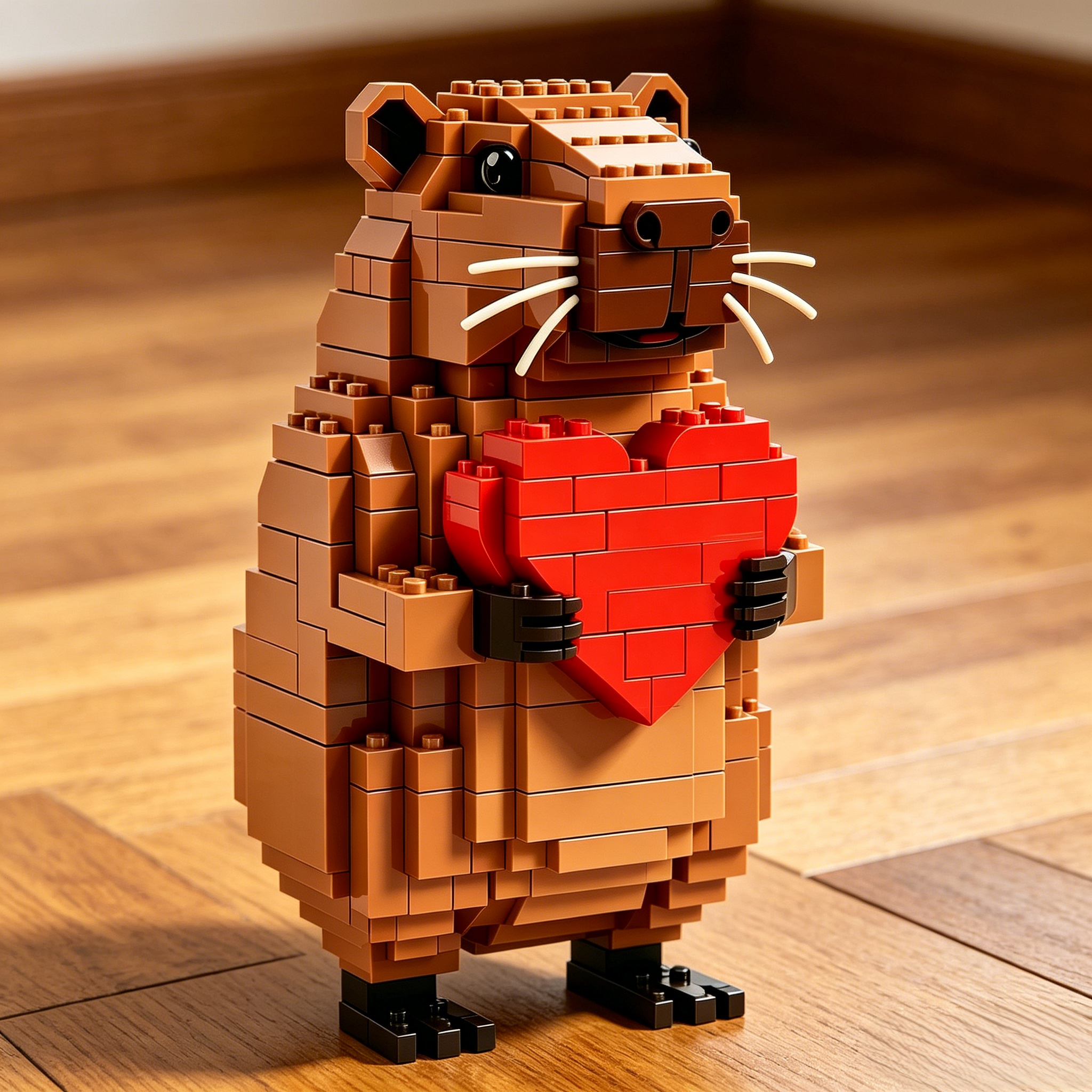  Heart Capybara Building Block Set