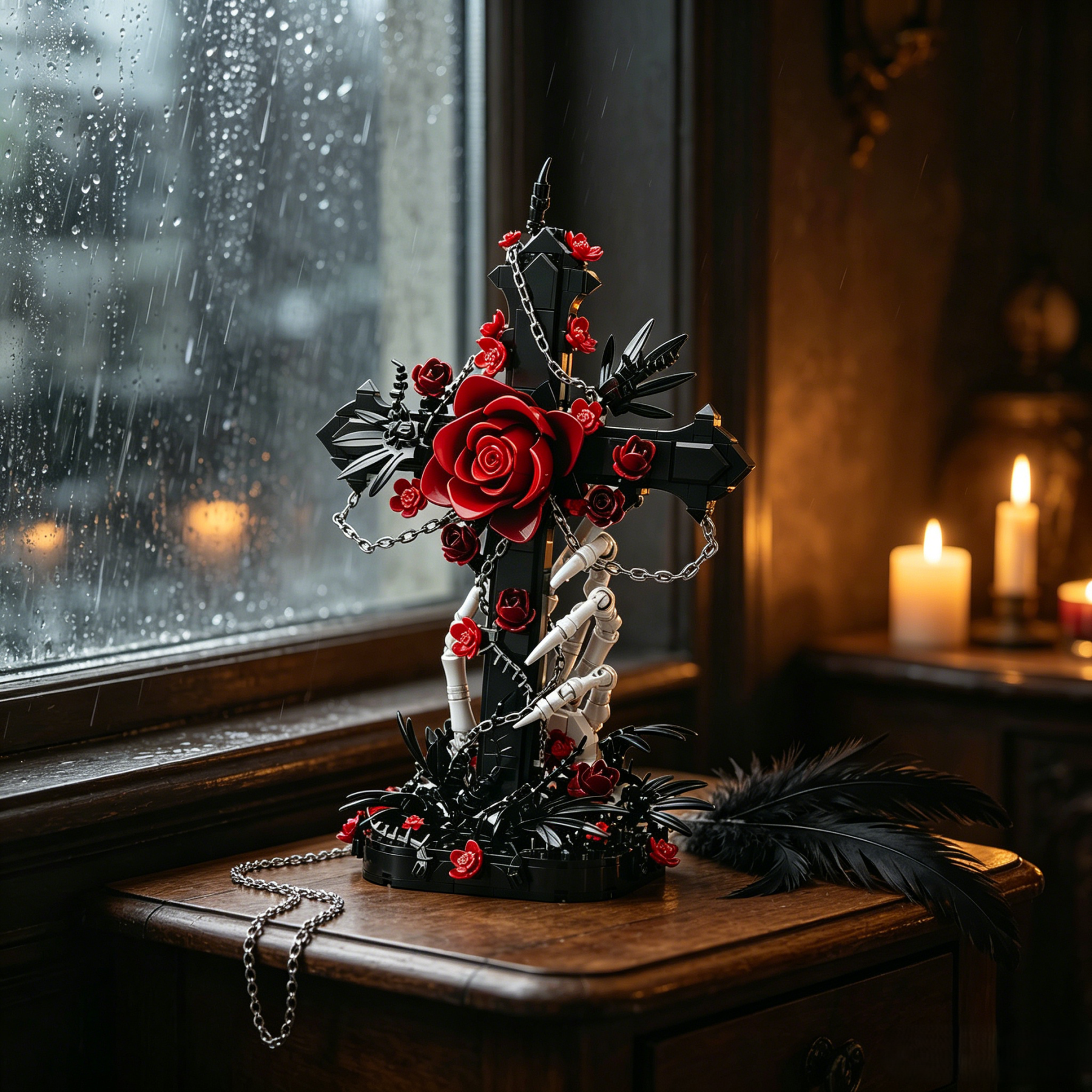 Blood Rose Cross Collector Building Block Set