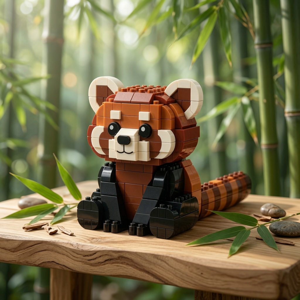 Kawaii Red Panda Building Blocks