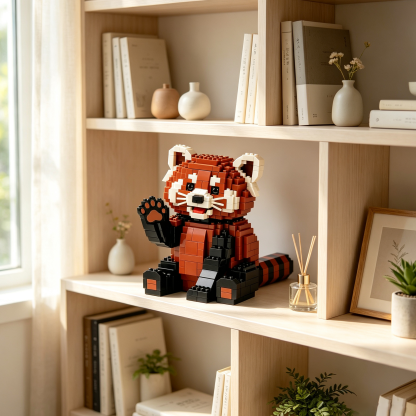 Waving Red Panda Building Block Set