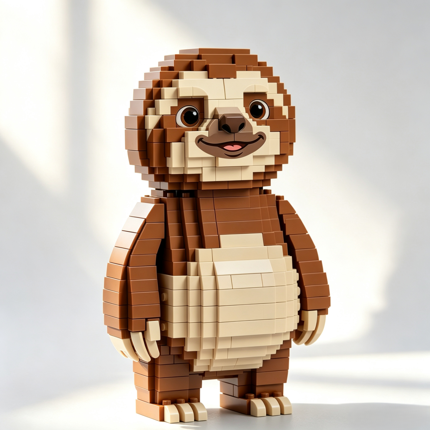 Smiling Standing Sloth Building Block Set