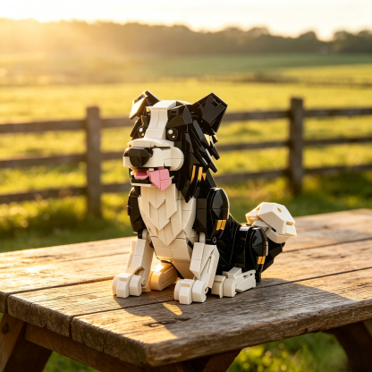 Cute Border Collie Building Block Set