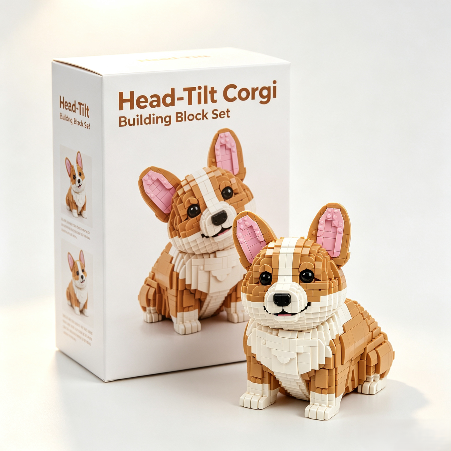 Head-Tilt Corgi Building Block Set