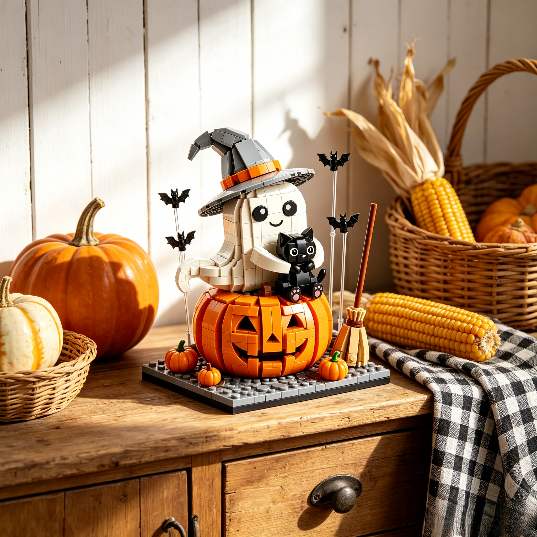 Halloween Ghost Pumpkin Building Block Set