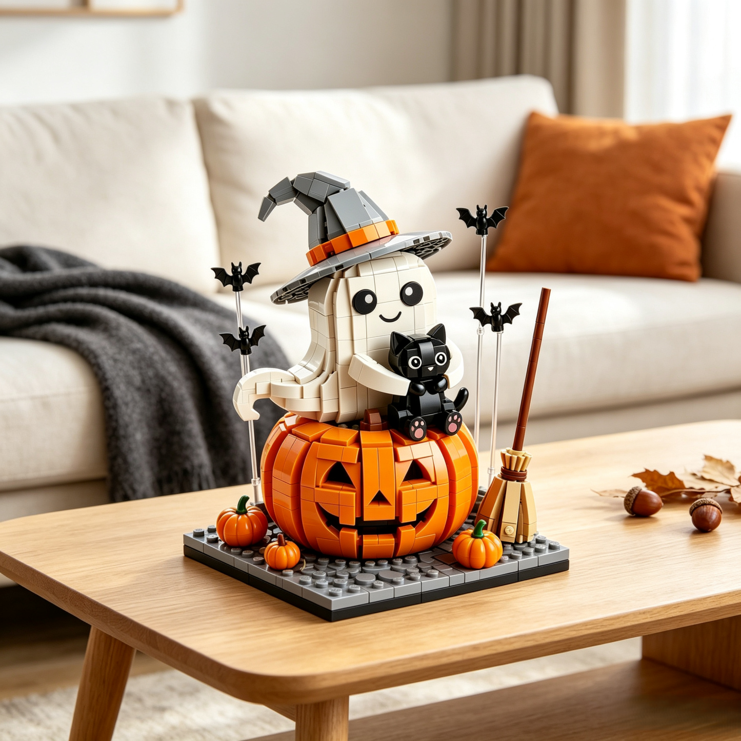 Halloween Ghost Pumpkin Building Block Set