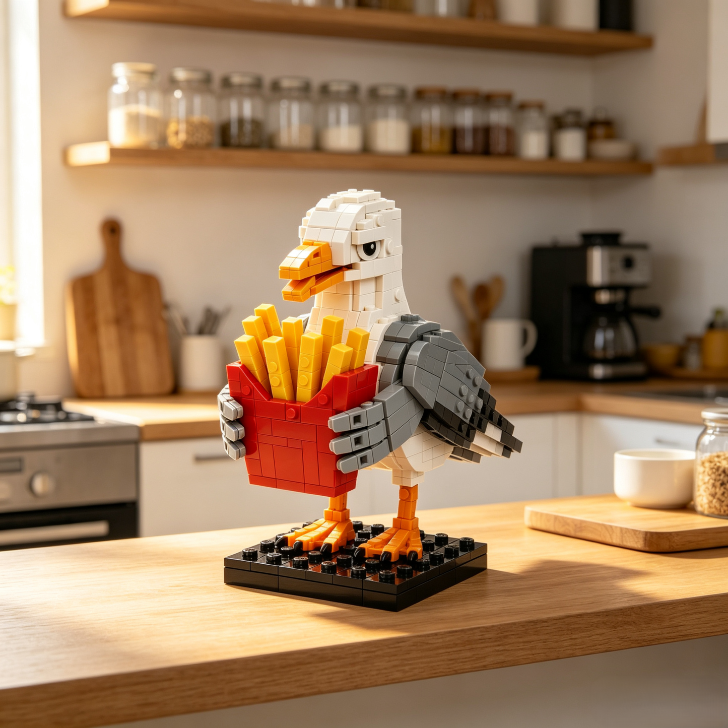  French Fry Thief Seagull Building Block Set