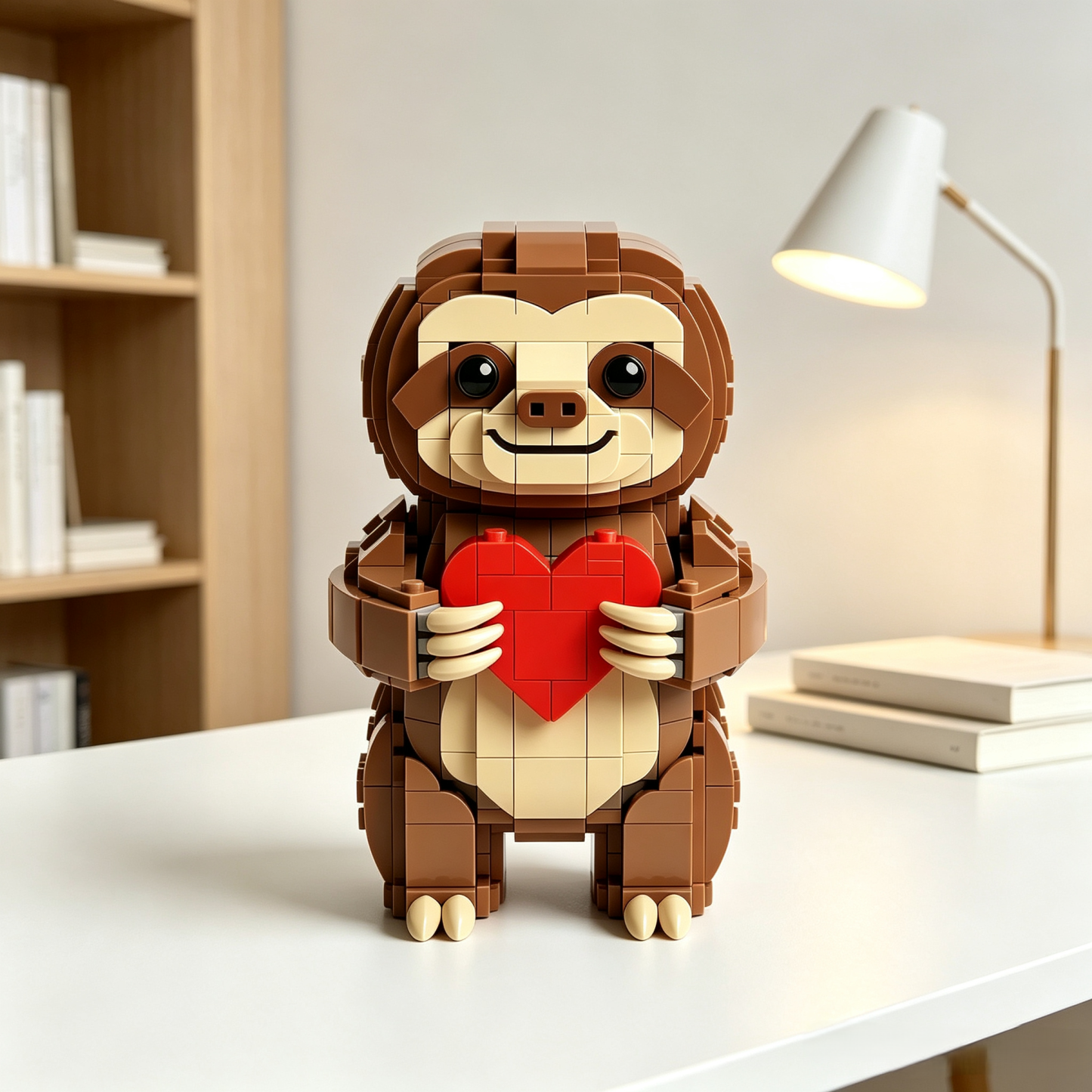 Heart-Holding Sloth Building Block Set