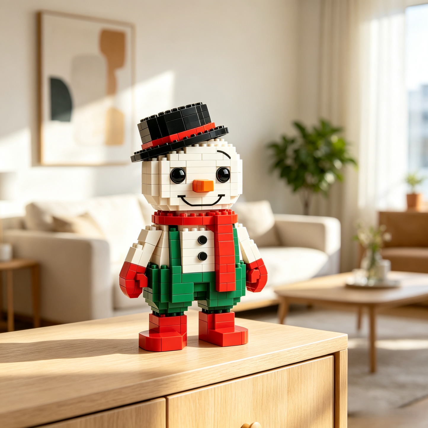 Christmas Snowman Building Block Set