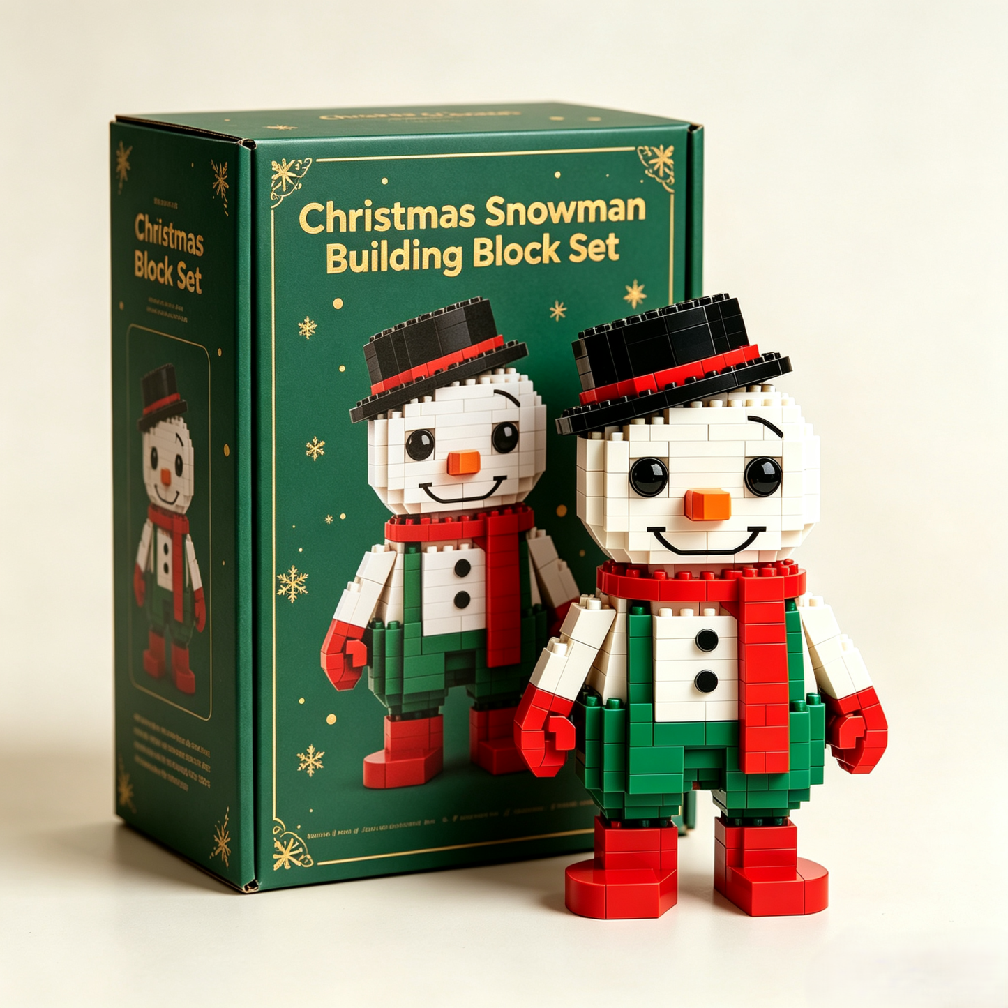 Christmas Snowman Building Block Set