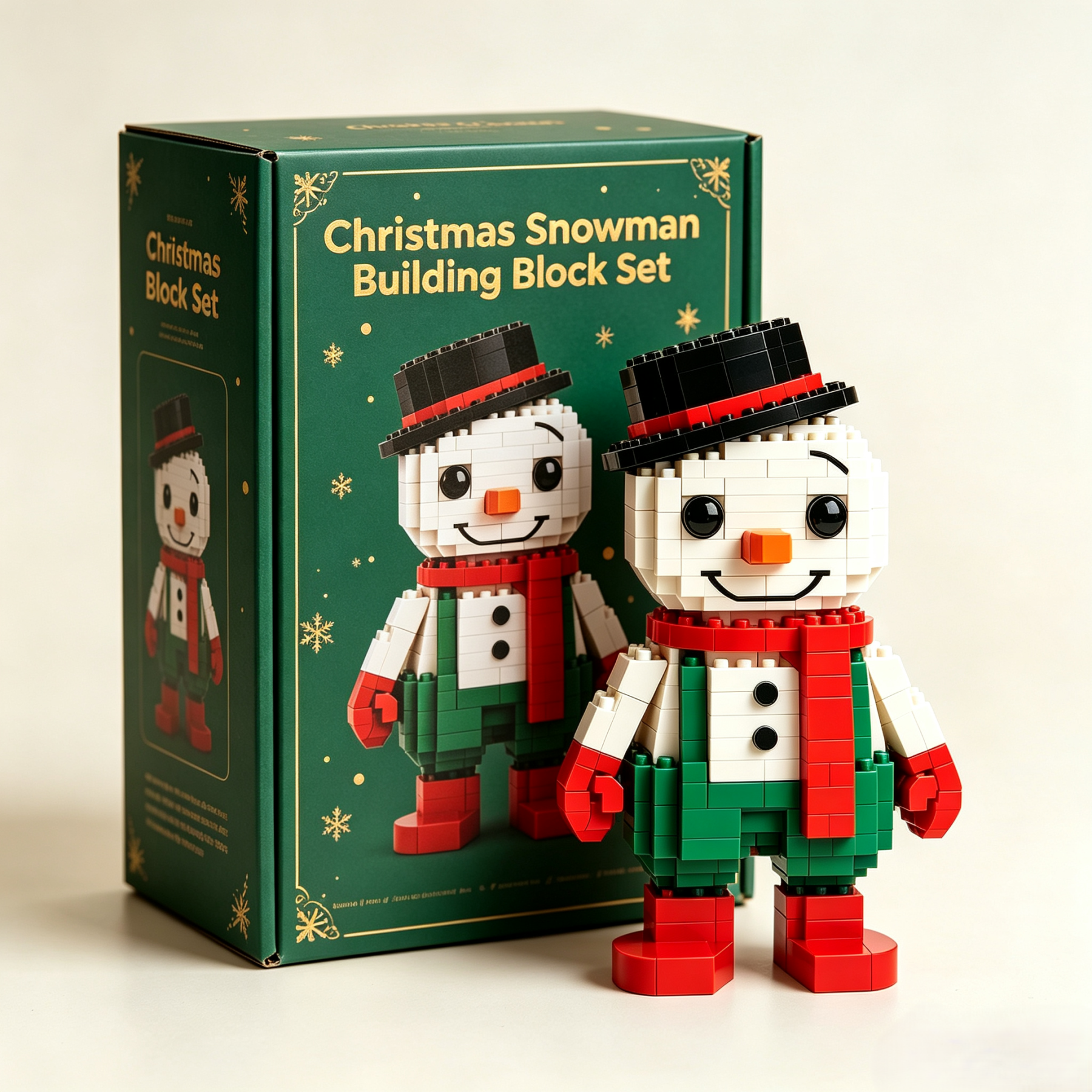 Christmas Snowman Building Block Set