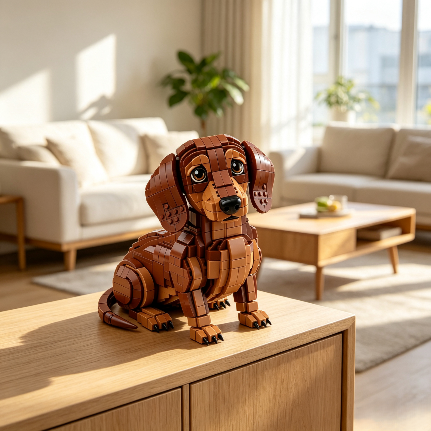 Brown Dachshund Building Block Set