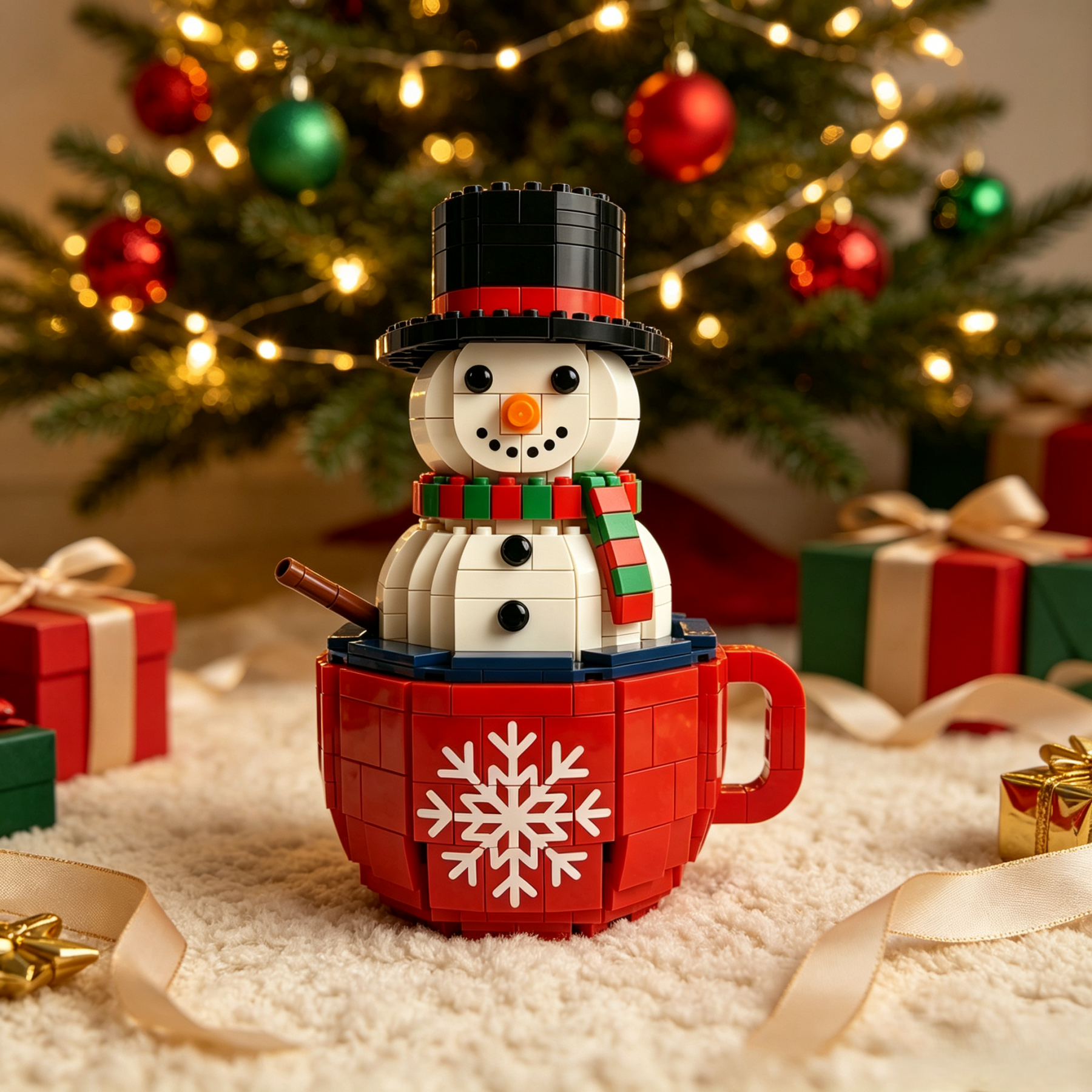 Snowman Mug Building Block Set