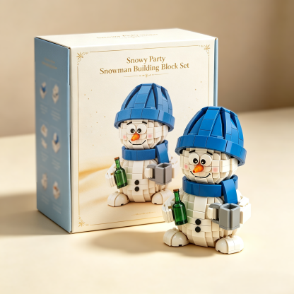 Snowy Party Snowman Building Block Set