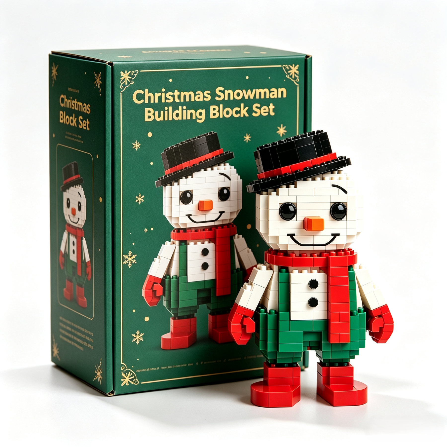 Christmas Snowman Building Block Set