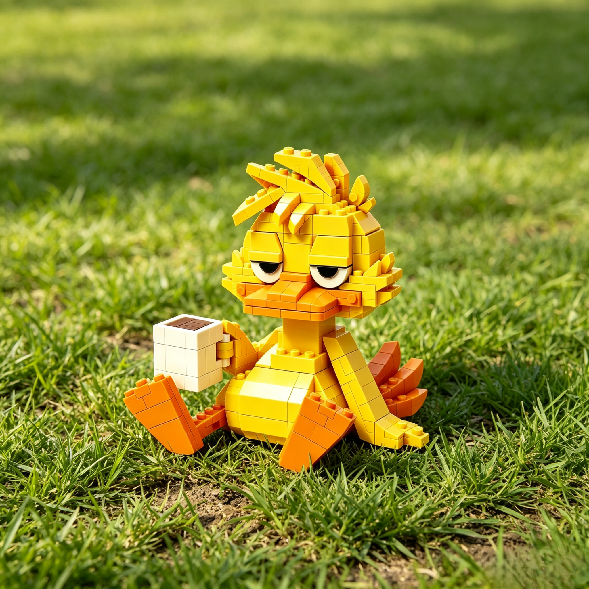Tired Coffee Duck Building Block Set