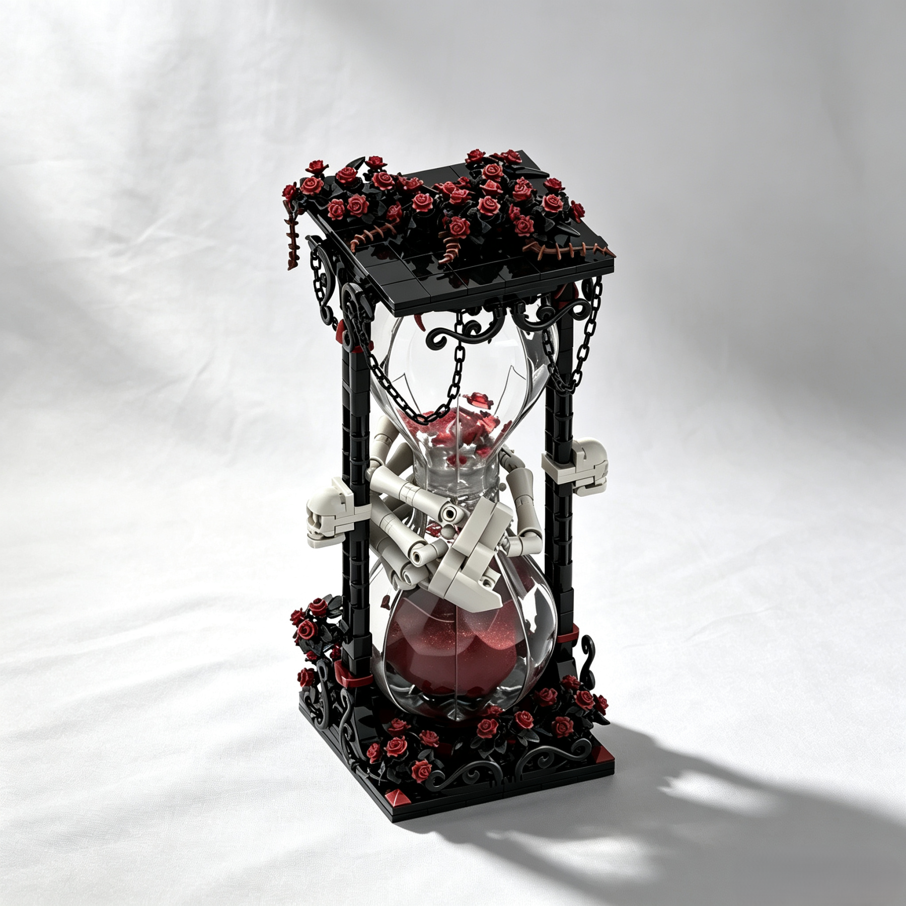 Gothic Skeleton Hourglass Building Block Set