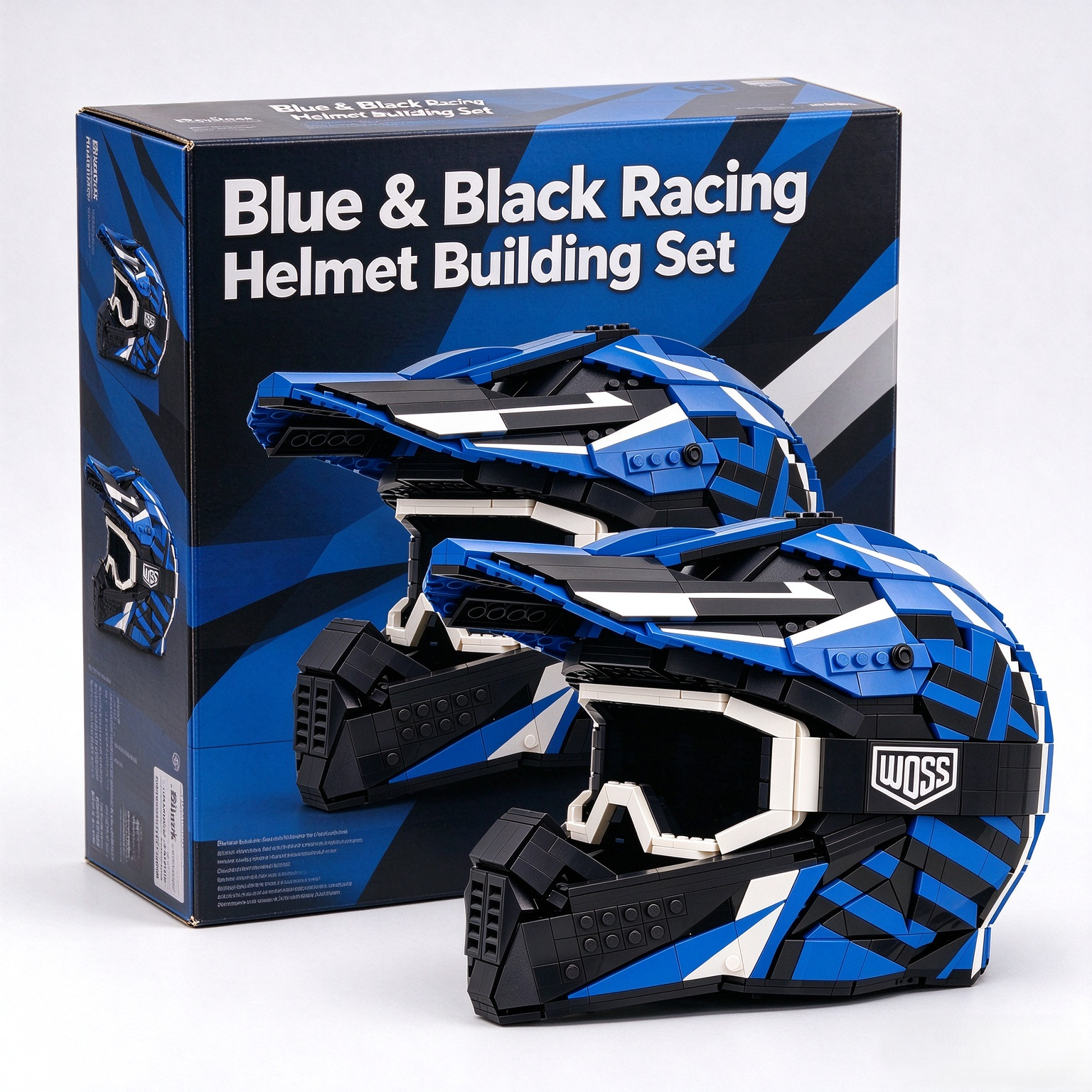 Blue & Black Racing Helmet Building Set