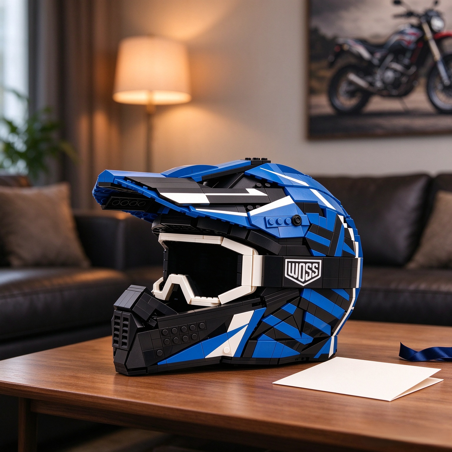 Blue & Black Racing Helmet Building Set