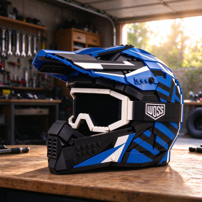 Blue & Black Racing Helmet Building Set