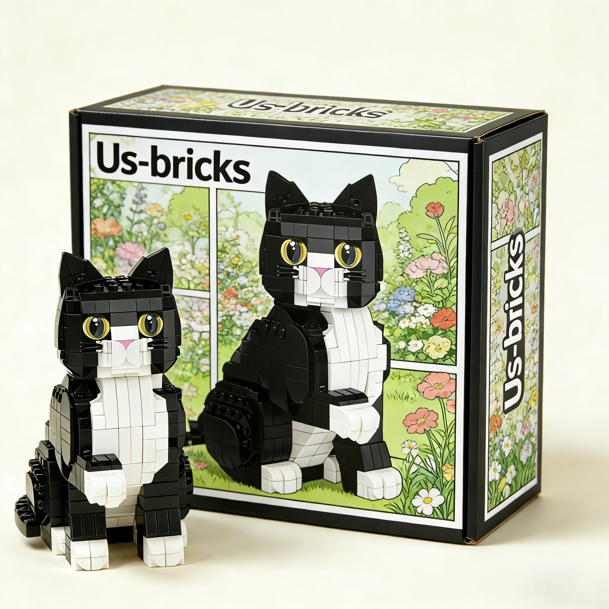 Tuxedo Cat Building Blocks 🐱🧱 | Mini Brick Animal Figure
