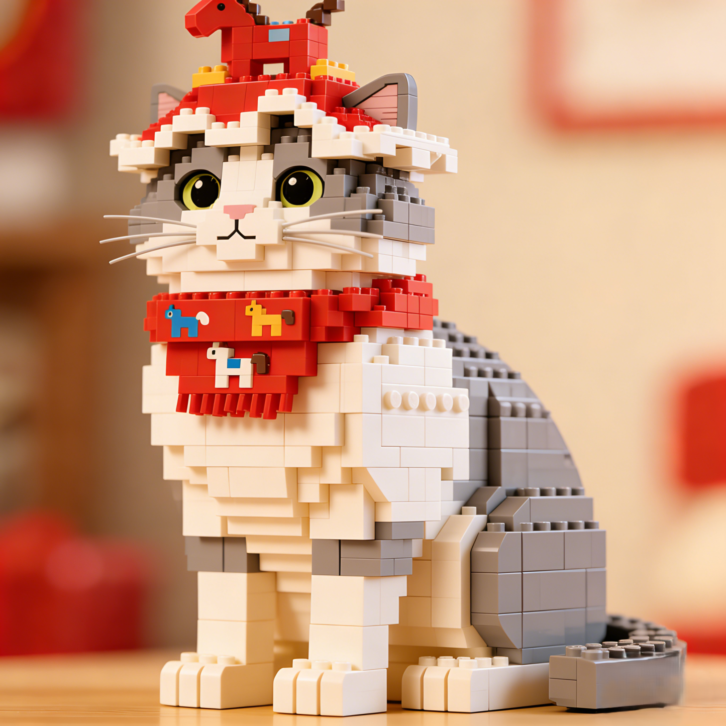 Cozy Winter Kitty  Building Blocks ❄️🎄