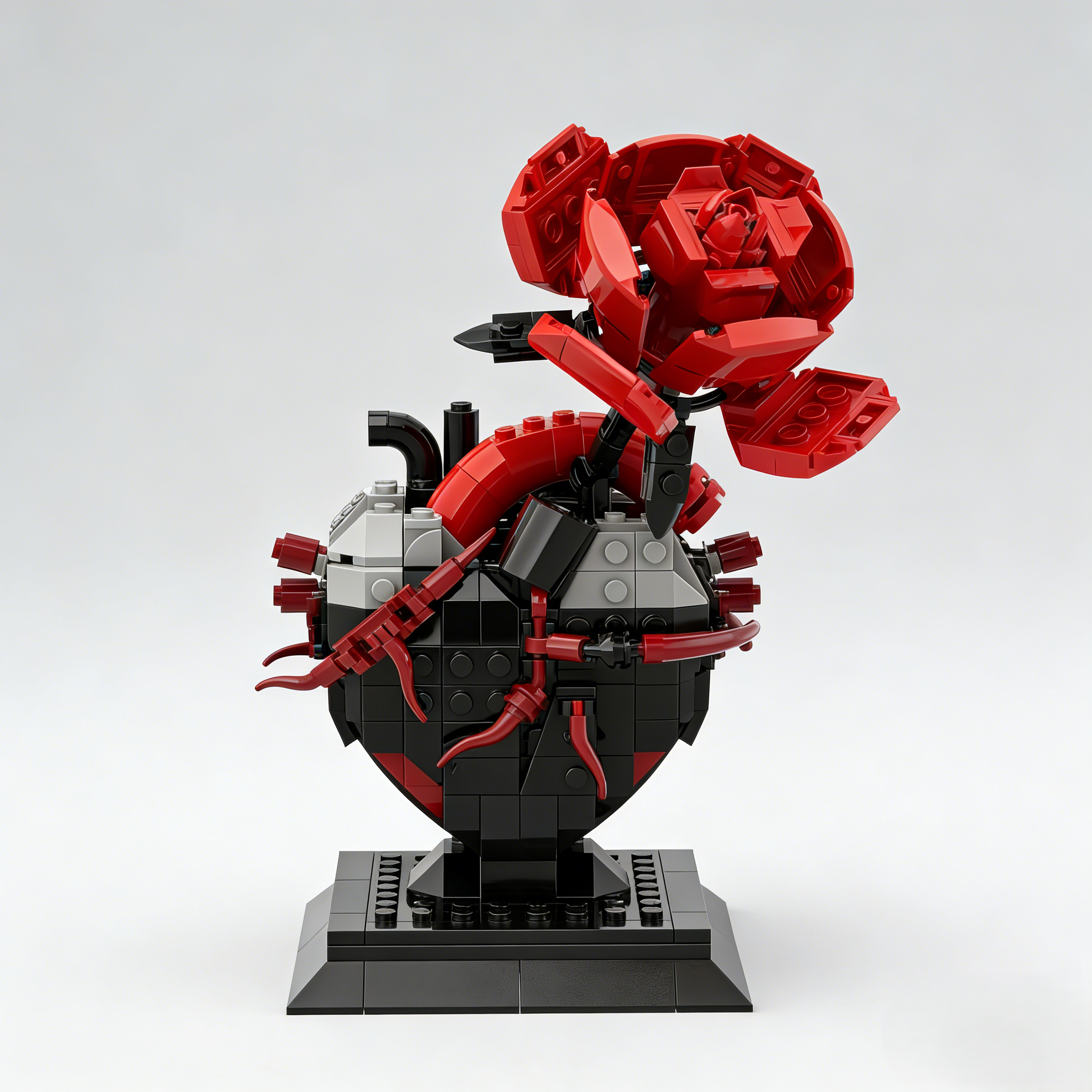 The Heartbeat in Bloom: Rose & Heart Sculpture 💖