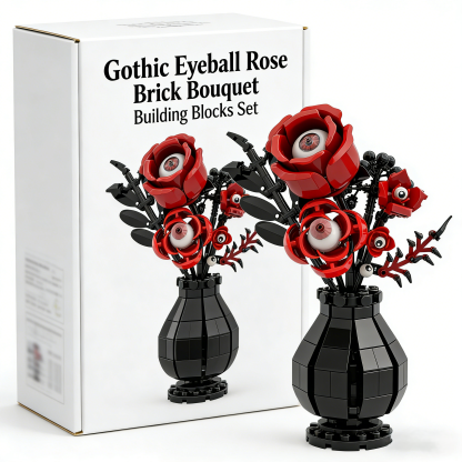 Gothic Eyeball Rose Brick Bouquet Building Blocks Set