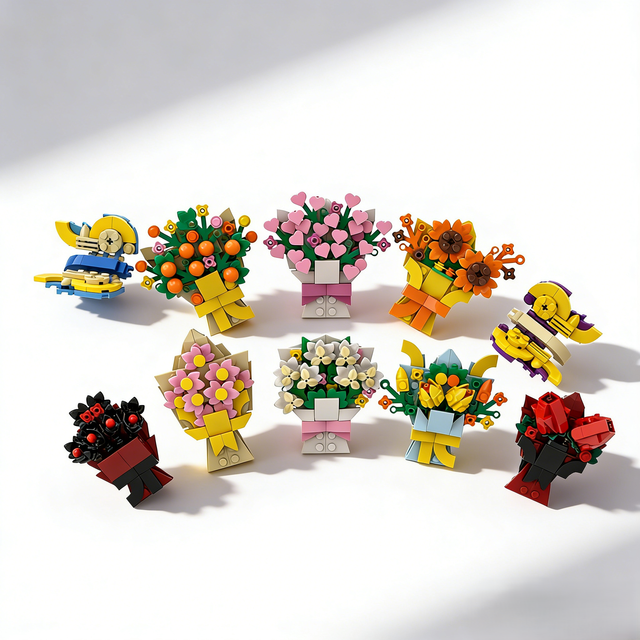 Mini Block Flower Magnets Set – Creative DIY Decor (10PCS)