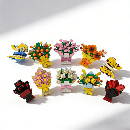 Mini Block Flower Magnets Set – Creative DIY Decor (10PCS)