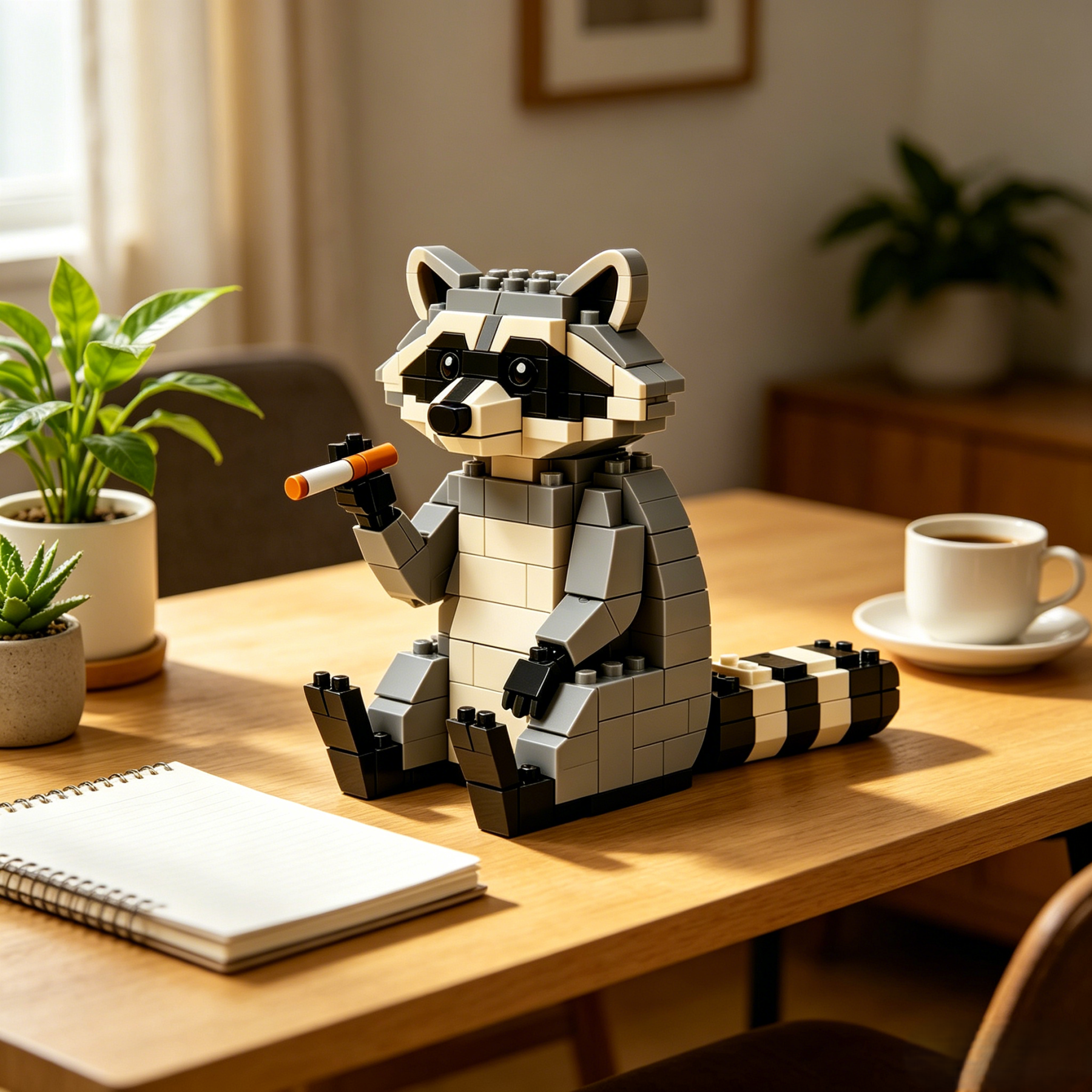 Solitary Smoker Raccoon Building Set