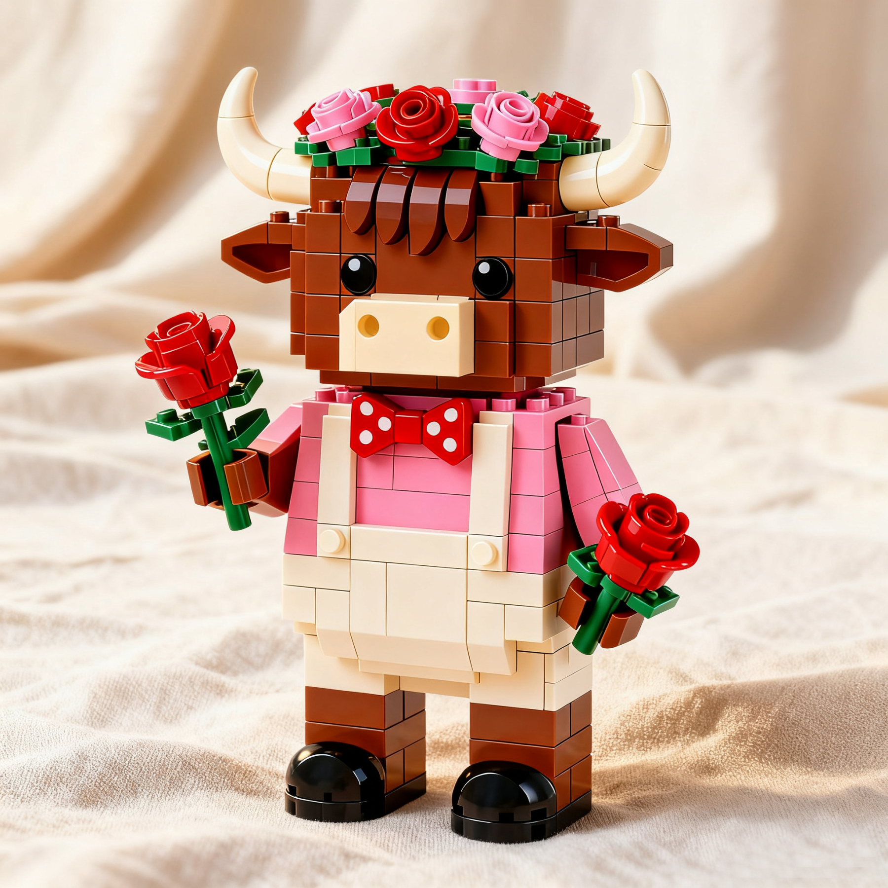 2025 Limited Edition--Highland Cow with Roses Brick Set
