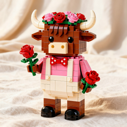 2025 Limited Edition--Highland Cow with Roses Brick Set