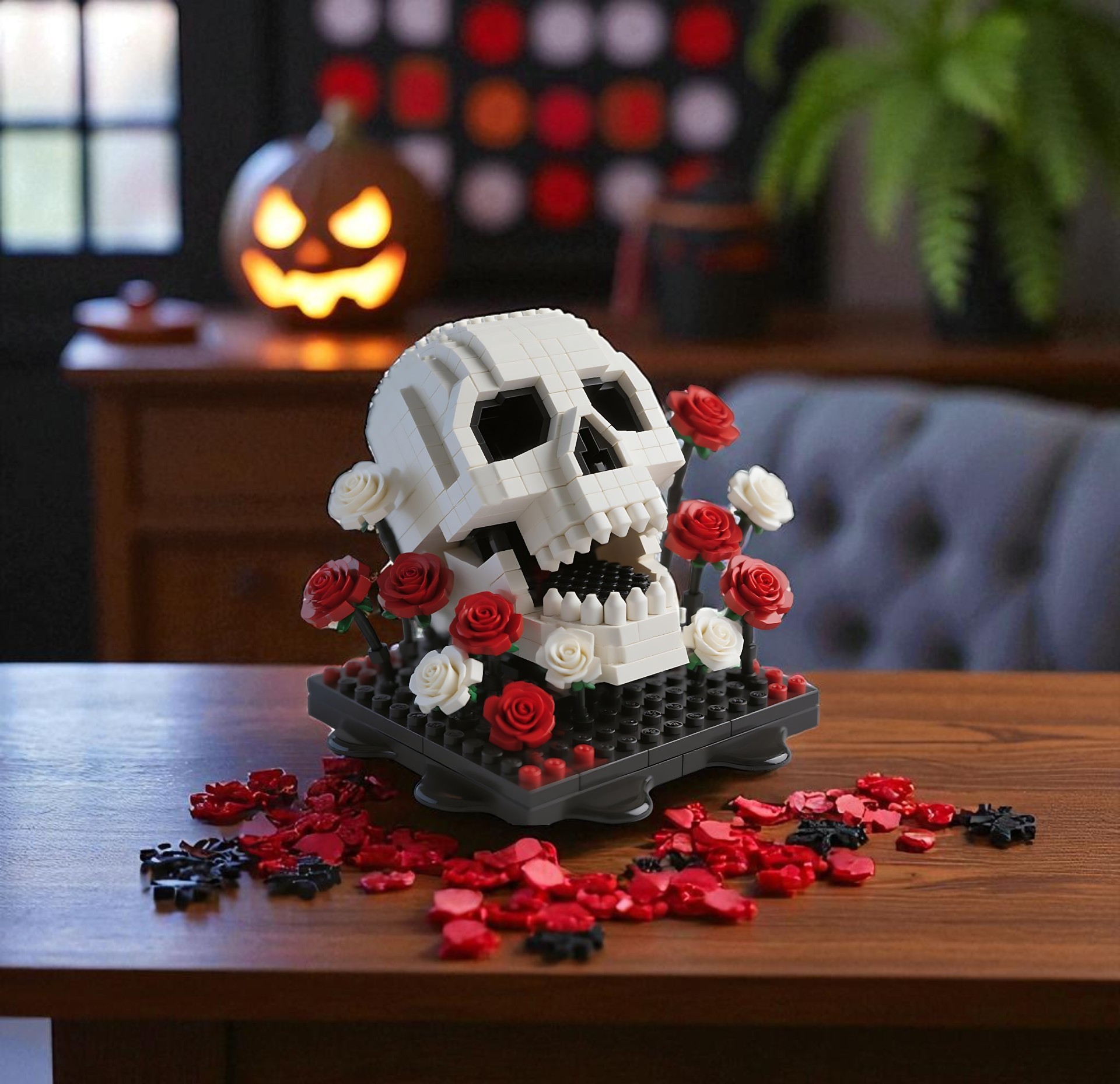 💀 Skull & Roses Brick Set 🌹- Limited Gothic Edition for Collectors