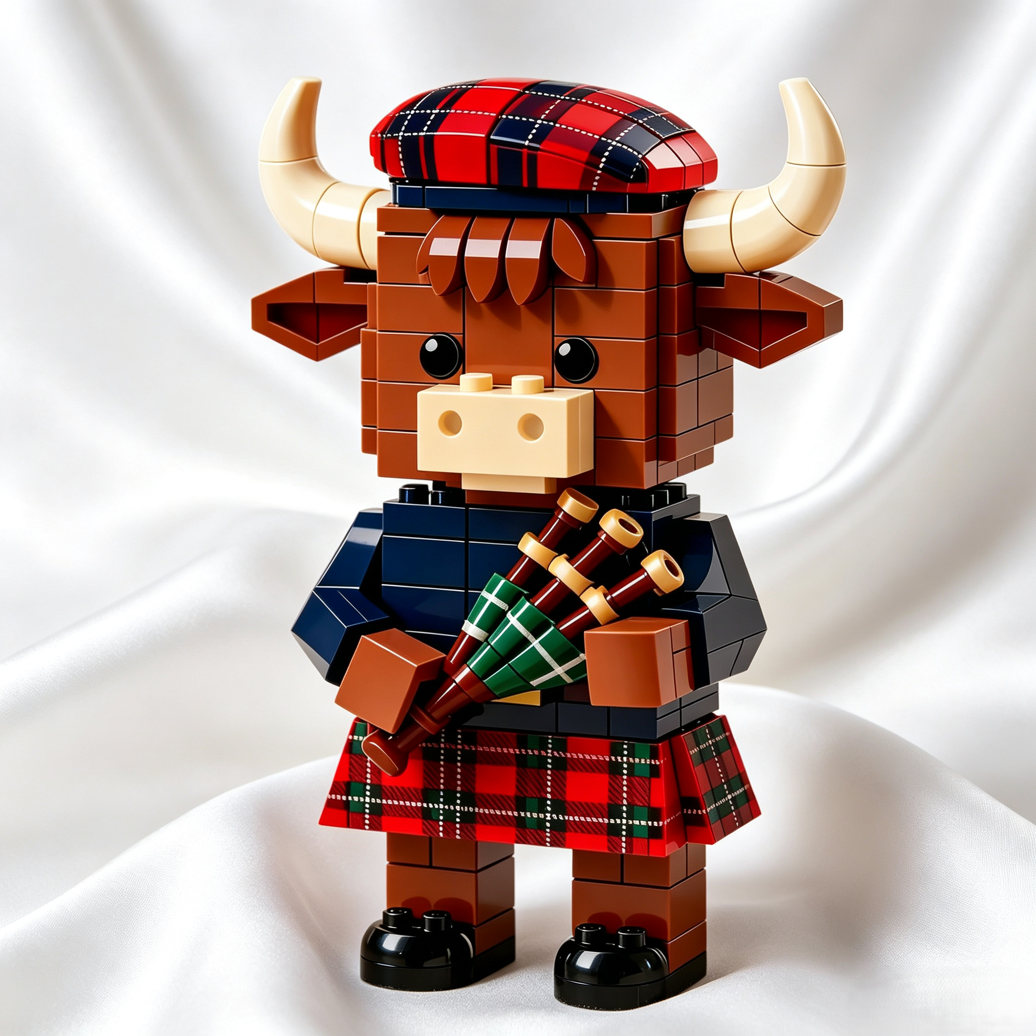 2026 Exclusive Scottish Bagpipe Highland Cow Building Block Set