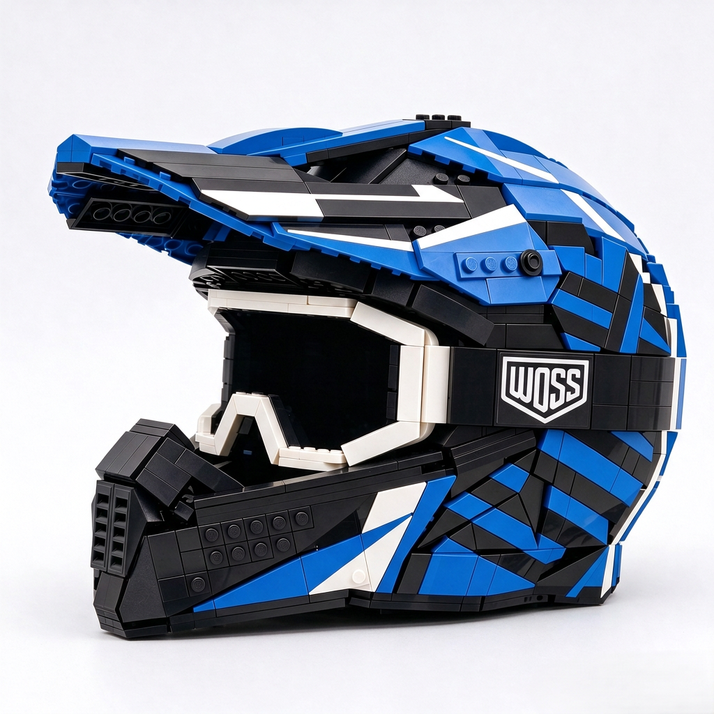 Blue & Black Racing Helmet Building Set