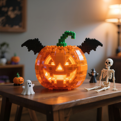 2026 Halloween Limited – Glowing Pumpkin Brick Lamp(4-PC)