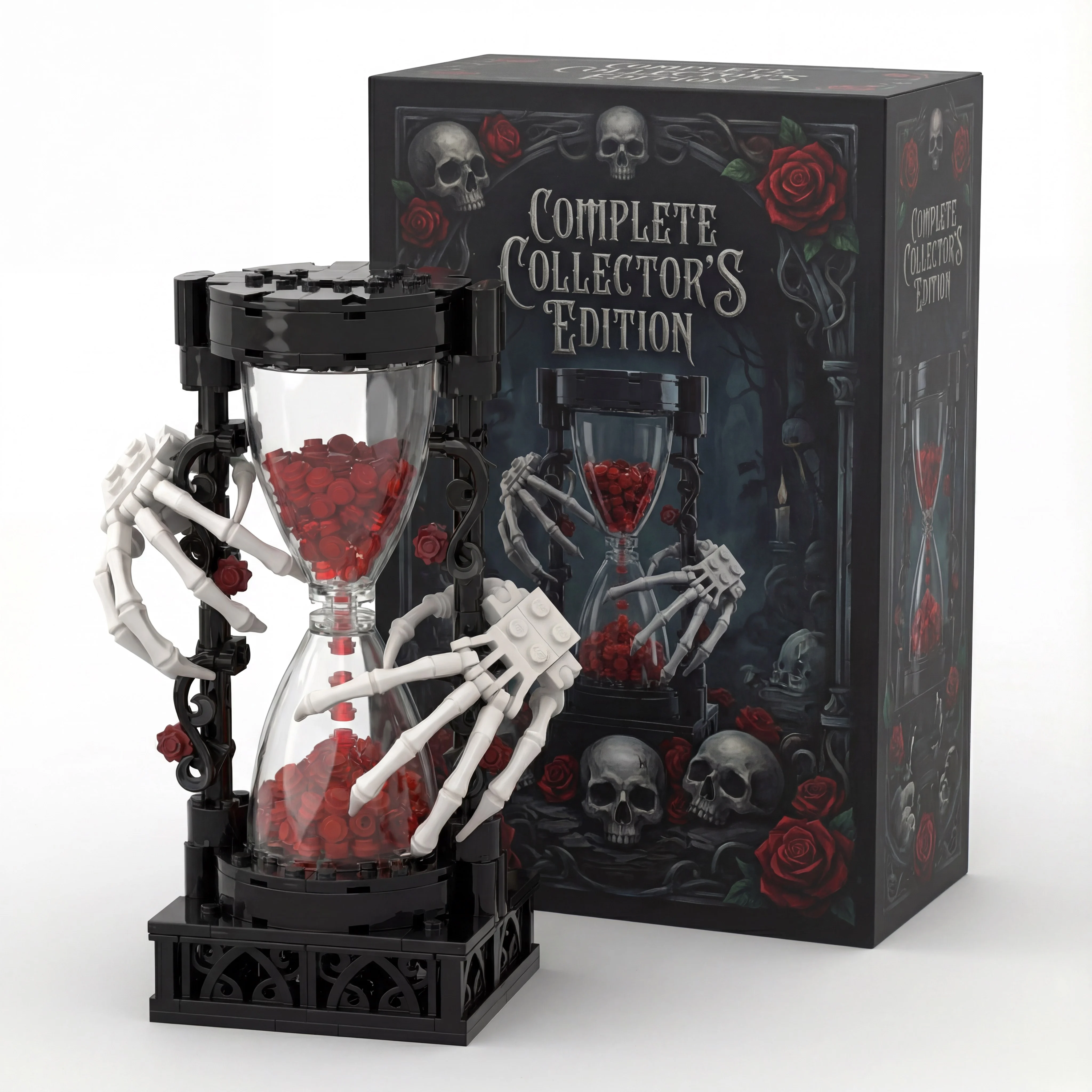 Eternal Bloom - Gothic Rose Hourglass⏳💀🌹