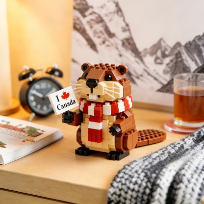 Canada Day Icon Duo: Moose & Beaver Building Blocks Set
