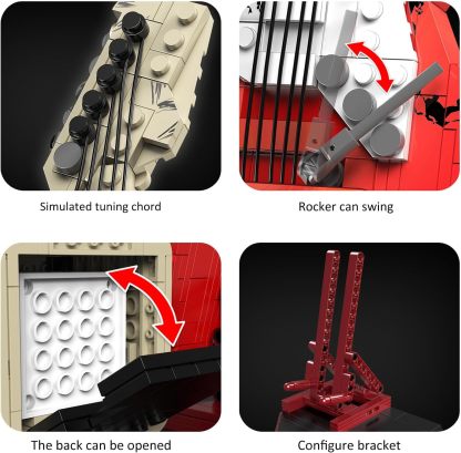 Guitar Music Interactive Building Set for Music Lovers,Reverb Amplifier & Authentic Accessories, Perfect Way to Rock Gift Giving.