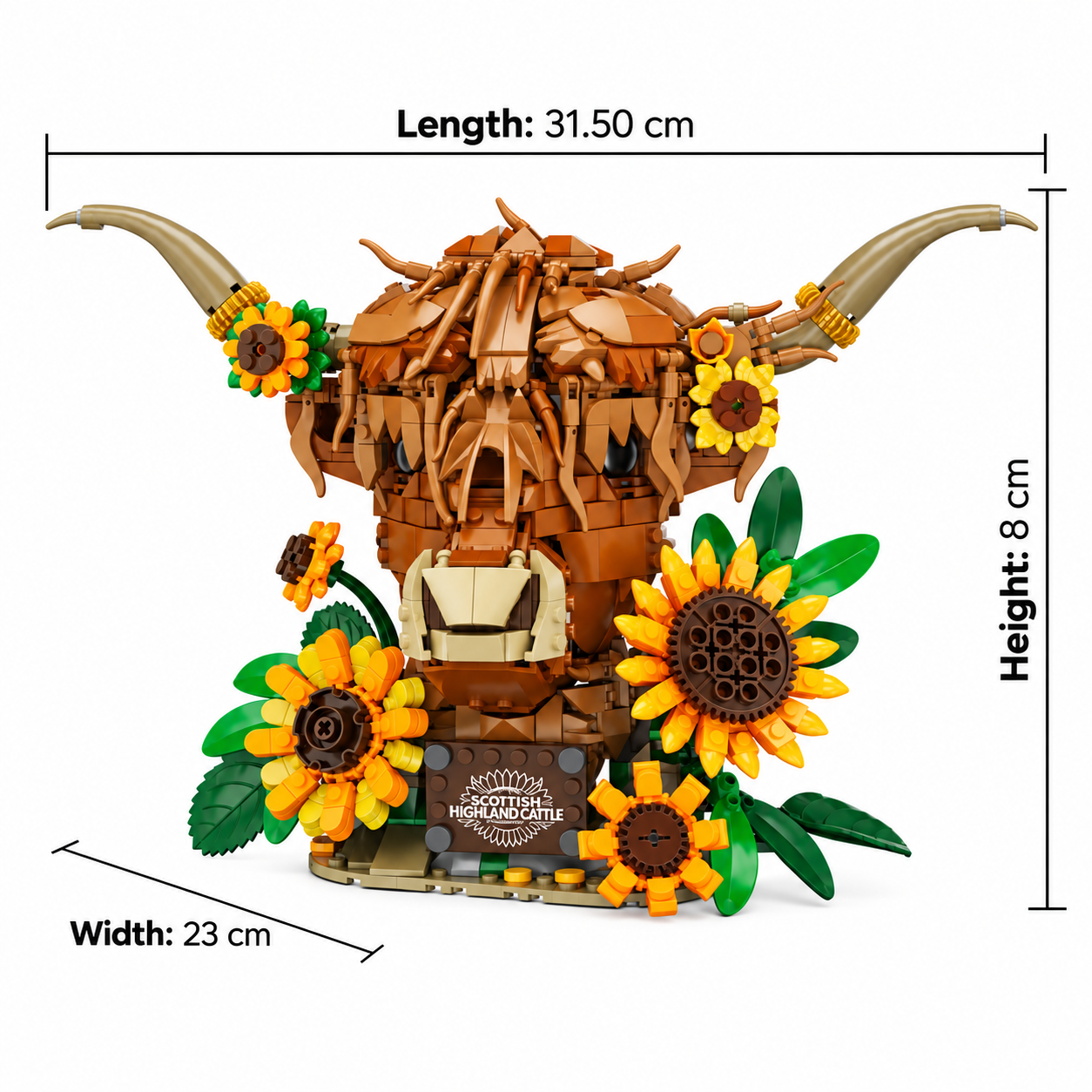 Floral Highland Cow Building Block Set