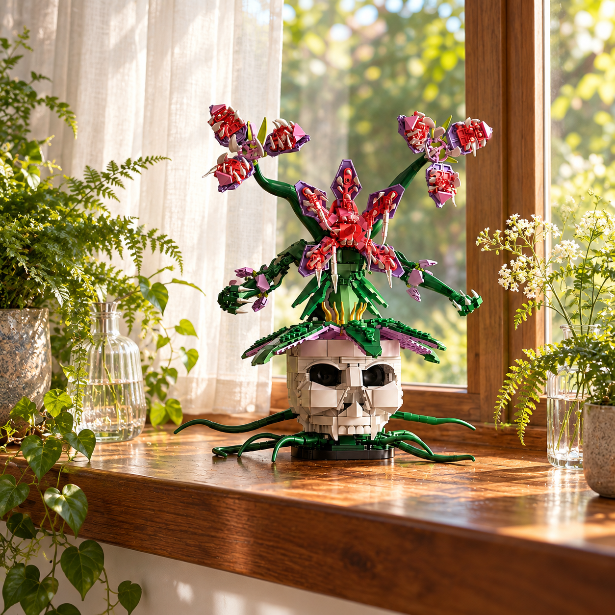 Dark Fantasy Carnivorous Plant Skull Building Block Set