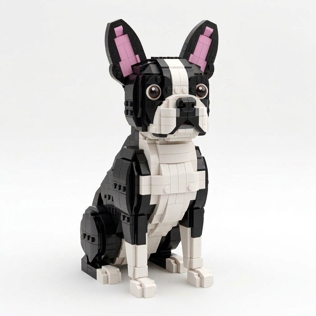 Black & White French Bulldog Building Set