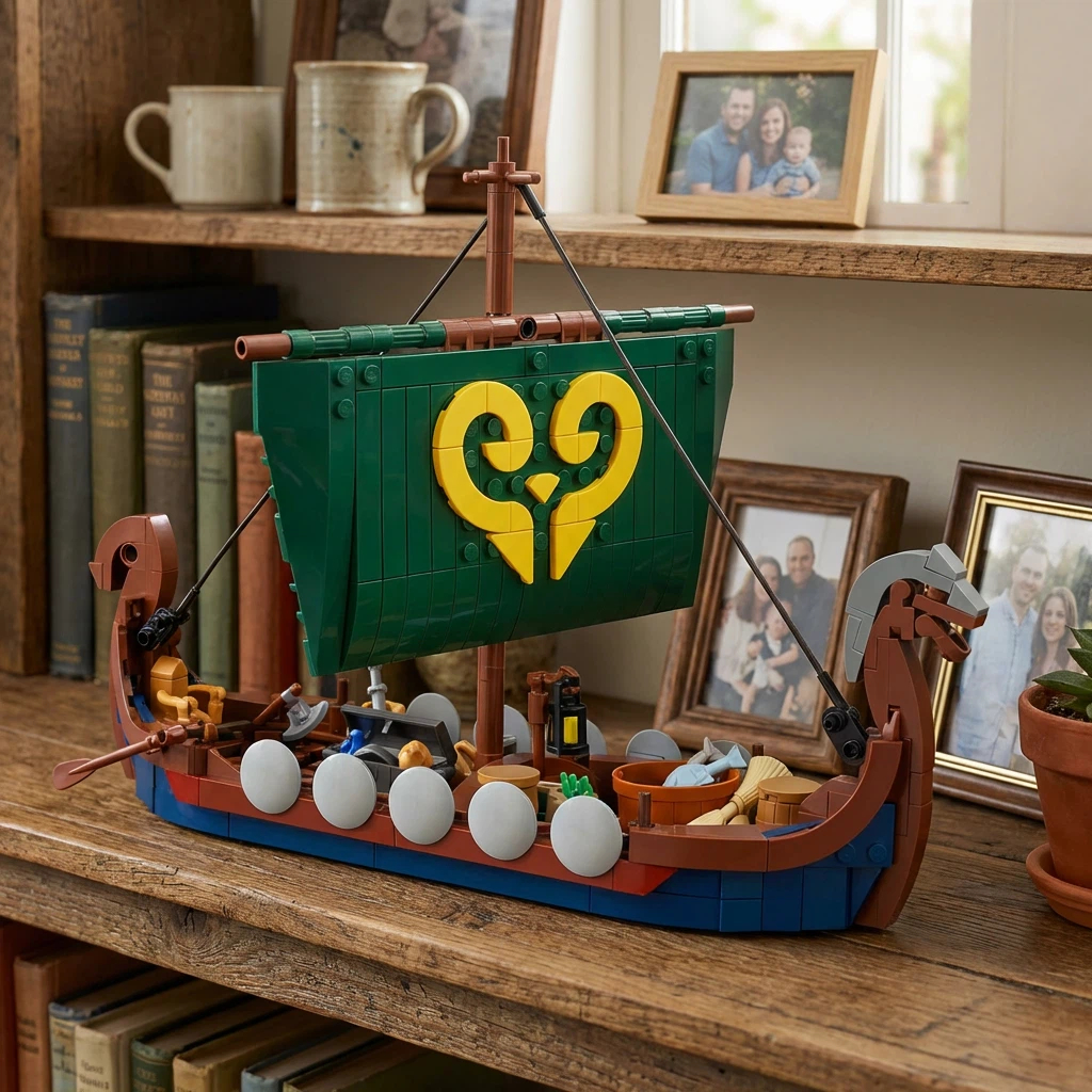 Nordic Longship Brick Set – Legendary Viking Display Build