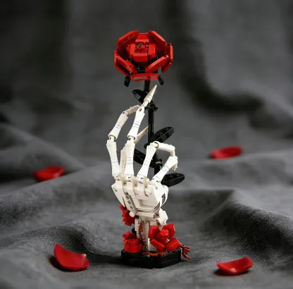Gothic Skeleton Hand & Rose Brick Set💀🌹