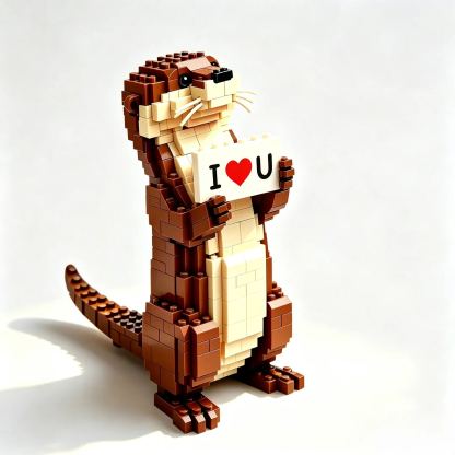Cute Otter Building Block Set-I Love You Keepsake Edition