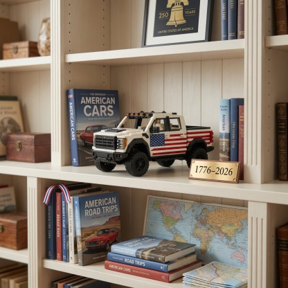 American 250th  Anniversary Flagged Off-road Pickup Building Blocks